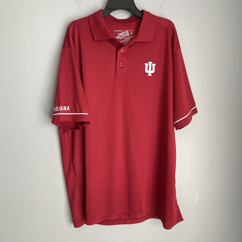 Indiana University Hoosiers IU Golf Polo Men's Size L Shirt Indiana Sleeve EUC